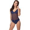 Merry Style MSVR770 Women's Swimming Costume, Navy Blue/Salmon