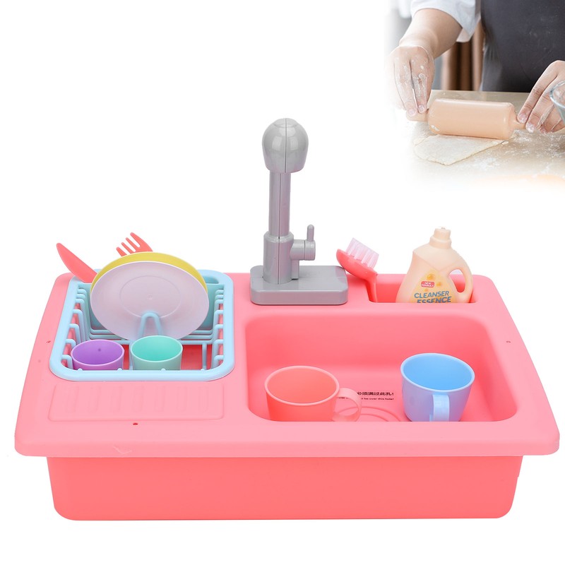Kids Kitchen Toys Simulation Electric Dishwasher Sink Pretend Play Educational