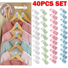 Unbranded 40 PCS Clothes Hanger Connector Hooks Closet Hangers Organizer Space Saving Clip
