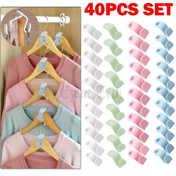 Unbranded 40 PCS Clothes Hanger Connector Hooks Closet Hangers Organizer
