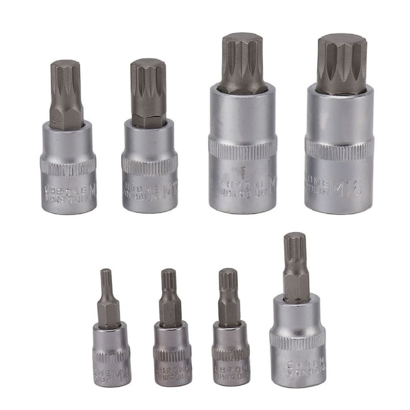 8PCS Hex Bit Set 1/2in 1/4in 3/8in Iron Hex Heads