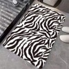 ZHUZHISHAN Diatomaceous Earth Bath Mat,Black and White Zebra Print Non-Slip