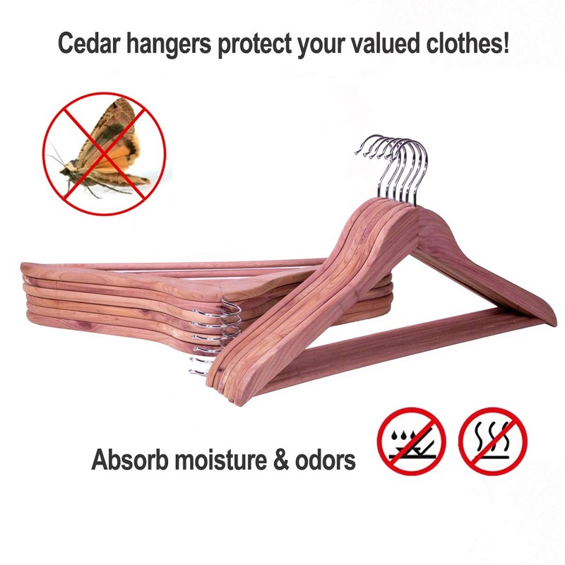 ELONG HOME American Red Cedar Hangers 20 Pack, Wooden Suit
