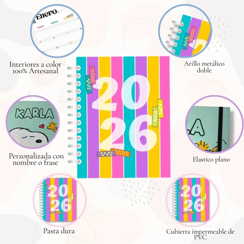 Agenda 2026 Mod Dentista Kawai Personalizada Y Stickers