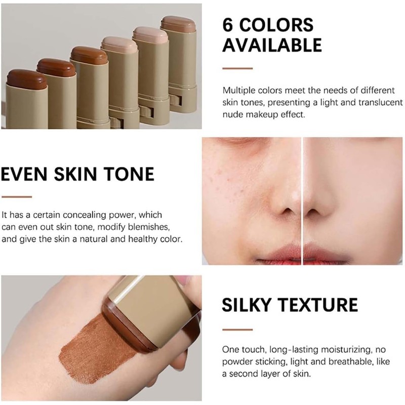 Foundation Stick Beauty Balm Serum Boosted Skin Tint,Solid Tinted Moisturizing