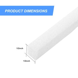 Shihanee 65 ft x 1/2 Inch Backer Rod, Foam Concrete Caulking Saver for Gaps and Joints Filler Foam Gap Saver for Gaps Square Shape Rope, Flexible Cuttable Backer Strip Filler