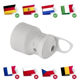 EMOS Schuko socket without cable, replacement socket made of plastic, cable coupling with increased contact protection, for cable cross section 1.5 mm², 3 680 W, IP20 indoor, 250 V/16 A max. , white