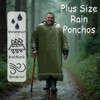 Plus Size Rain Poncho with Hood and Reflective Stripes, Big