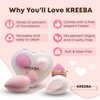 KREEBA Heart-Shaped Makeup Sponge Set – 3 Sponges + Eggshell