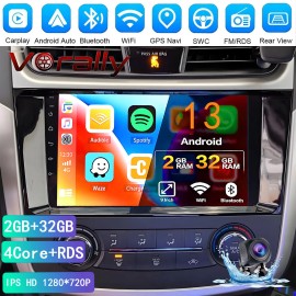 Unbranded Radio estéreo para coche Nissan Altima 2013-18 w/Carplay (32 GB) GPS FM Estéreo