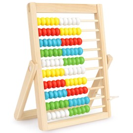 EliteMill Ruling Slider Calculator Frame Children, Primary School Abacus Educational Games with 100 Colourful Beads Wooden Primary School Rule Slider Mathematics Enlightenment Toy for Children