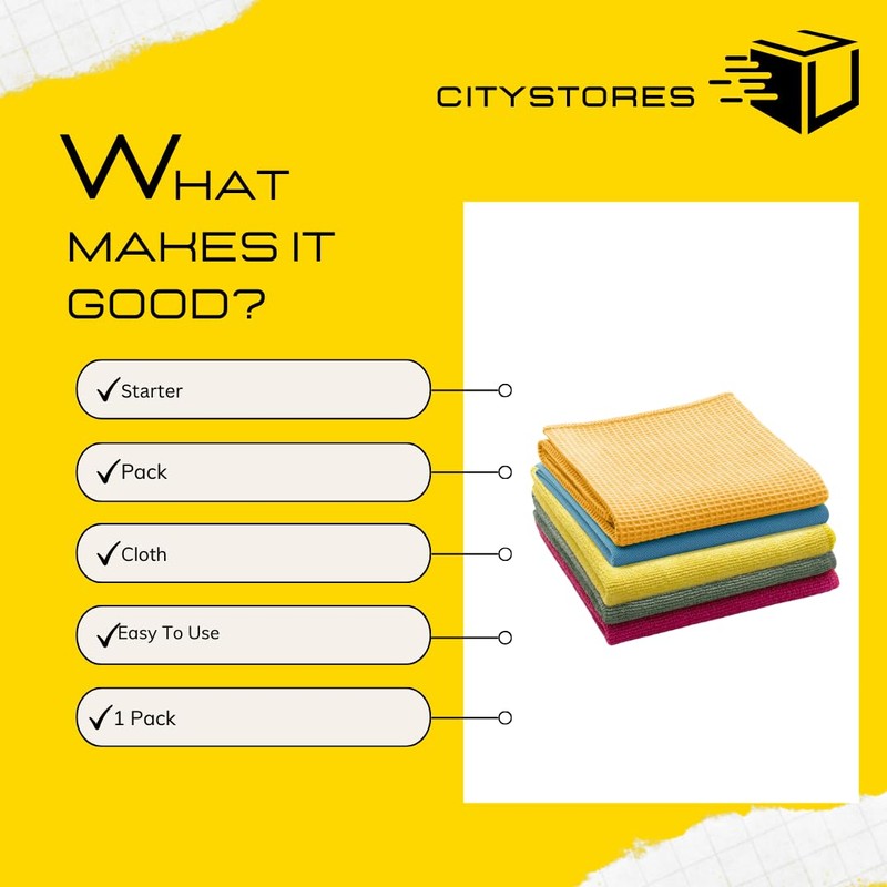 Citystores® EC Cleaning All-Purpose Starter Pack Reusable, Non-Scratch Microfiber Cloths