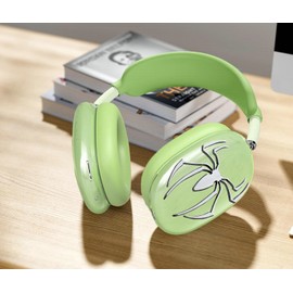 [4 in 1] Case Cover for AirPods Max Soft Cases Anti-Scratch Ear Cups Cover/Ear Pad Case Cover/Headband Cover for AirPods Max (Spider Green)