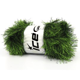 Ice Yarns Evergreen Eyelash 100gr Green Black Eyelash Yarn 82610 Ice Yarns 164yds