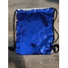 Unbranded Reversible Sublimation Sequin Drawstring Bag Blue and Black
