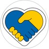 Ukrainian Handshake Peace Love - 3 Inch Circle Sticker 3"