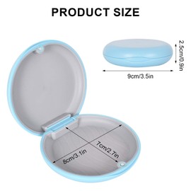 Disnace Denture Retainer Box, Premium Orthodontic Denture Box, Slim Dental Case, Aligner and Retainer Case with Magnetic Closure, Compact Mouth Guard Case for Bite Splint & False Teeth (Blue)