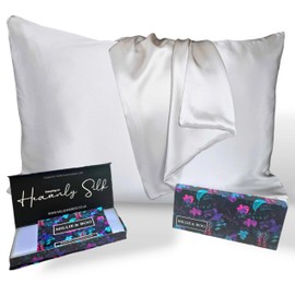 Mulberry Silk Pillow Case, Organic, 22 Momme, 50 x 75 cm, with Gift Box, Silver