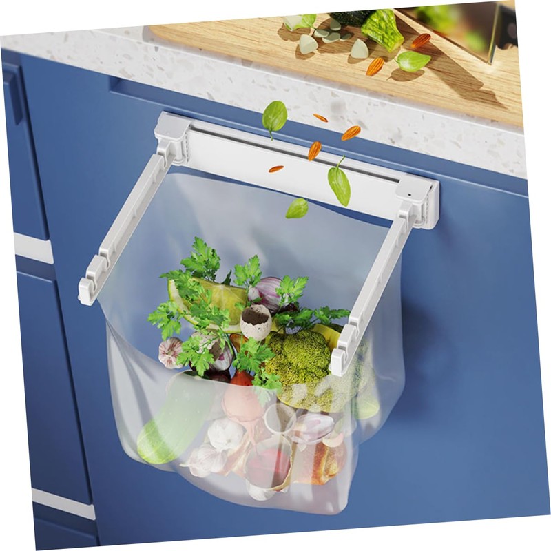 STOBAZA 2pcs Foldable Kitchen Trash Bag Holder Wall Mounted Rack
