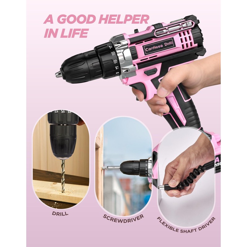 KELNOW Drill, 21V Cordless Drill with Dual 2.0Ah Power Pack