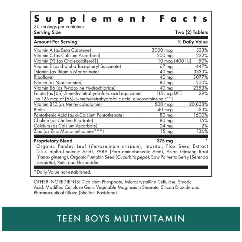 Michael's Multivitamínico Teen Boys 60 Tabletas Kosher