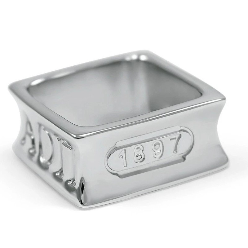 Alpha Omicron Pi Sorority Sterling Silver Square Ring with 1897