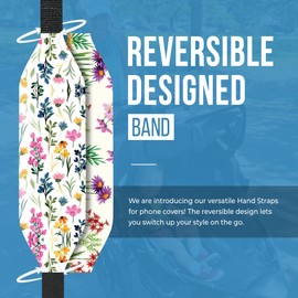 SwitchBands Universal Phone Grip Strap | Stretchable Phone Strap & Cell Phone Holder | Pack of 2 | Secure Hold for Busy Hands | Reversible & Durable Phone Hand Strap - Wild Flowers