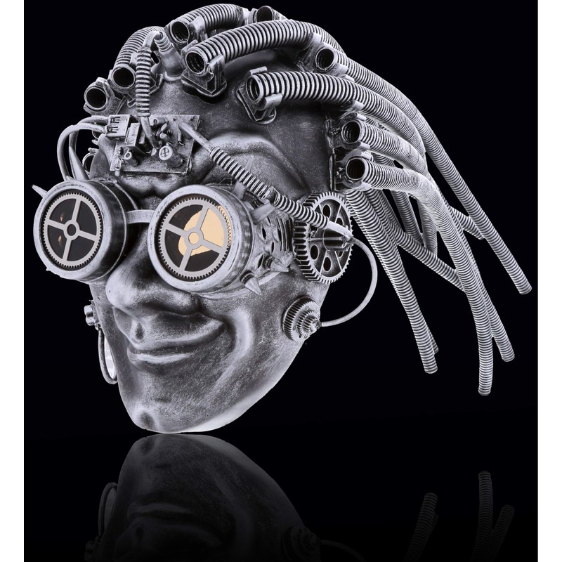 Attitude Studio Steampunk Smiling Joker Full Mask Goggles Costume -