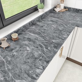 EPPKILY Grey Marble Contact Paper Peel and Stick Countertops Concrete Wallpaper Grey Countertop Contact Paper Waterproof for Kitchen Counter Cabinets Bathroom Thick Cement Wallpaper 15.7"×78.7"