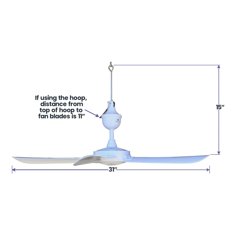 Pergola Breeze Single Speed 31” Portable Ceiling Fan AC 110V