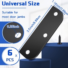 Dunzy 6 Pcs Door Hinge Filler Plates Kit, 3.5 Inch with 5/8 Inch Stainless Steel Hinge with Matching Screws, Blanks Metal Door Edge Filler Cover Plate Shims Spacer