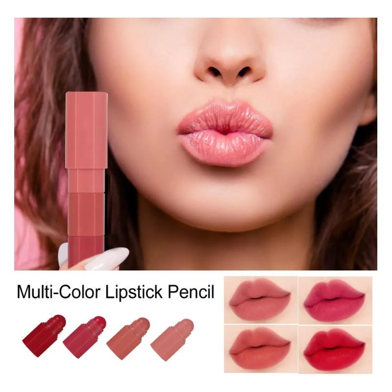 Set De 4 Labiales Mate Waterproof Lip Shine Kit Lipstick