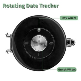 BERTILLE Stainless Steel Coffee Canister,16 oz Kitchen Food Storage Container with Date-Tracker, CO2-Release Valve and Measuring Scoop for Grounds Coffee, Beans, Tea, Cereal, Sugar（Medium,Golden）