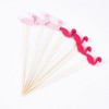 PuTwo Cocktail Picks Handmade Bamboo Toothpicks 100ct 4.7" in Flamingo