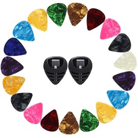 60Pcs Guitar Picks with One Holder, T Tersely Guitar Plectrums For Your Electric, Acoustic, or Bass Guitar 0.5mm 0.75mm 1mm,Mixed Colors (60-Packs)