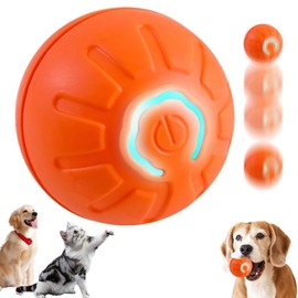 AWHXJLY Interactive Dog Toys Dog Ball,Self-Rolling Dog Ball,Automatic Bouncing Ball for Dogs,Electric Dog Ball Toy,Durable Motion Activated Automatic Rolling Ball Toys for Dogs (Orange)