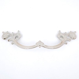 Jetland French Provincial Drawer Pulls - 4-Pack, Ivory White, 4" Hole Centers, Vintage Shabby Chic Pulls for Dresser Nightstand Cabinet, PW1619W102