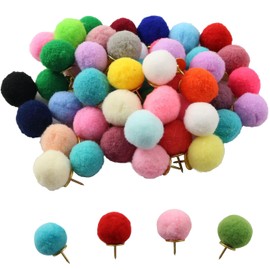 XGNG 100PCS Color Pompoms Pushpins Round Ball Pushpins