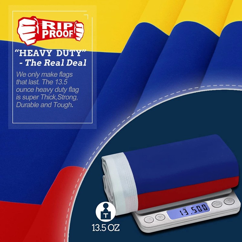 Anley Rip-Proof Double Sided 3-Ply Colombia Flag 3x5 Ft Colombian