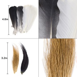 YZD Fly Tying Materials Starter Kit 12 Species Fly Tying Feathers Hair