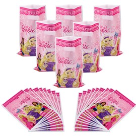 Pack of 30 Bar-bi Gift Bags, Girls' Birthday Party Gift Bags, Small Gift Bags, Gift Bags Children's Birthday Party for Parties, Christmas, Festivals and Weddings (Pink)