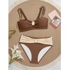 Eomenie Bikini Sets for Women Color Block Two Piece Bathing