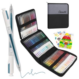 CAISEXILE 48 Colors Retractable Glitter Gel Pens, Colored Gel Pens, For Artists Coloring Books Drawing Journaling Doodling Writing Back to School Supplies