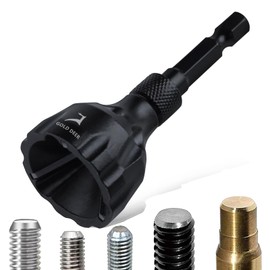 GOLD DEER Heavy-Duty Deburring Chamfer Tool with Sharp Tungsten Carbide Blades Fast Hex Shank Deburr Drill Bit External Burr Removal for Metal Rod Bolt Pipe 3D Printing PVC in 1/8" to 3/4" Diameter