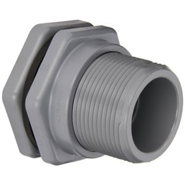Hayward BFA2020SFS Series BFA Standard Flange Bulkhead Fitting, Socket x Socket End, CPVC with FPM Seals, 2" Size