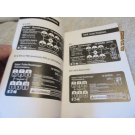 OEM Eaton Fuller Heavy Duty Transmission 10 speed Driver Instruction Book Manual