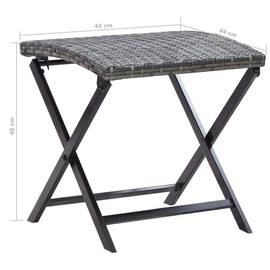 Udorich Versatile Folding Stool for Indoor and Outdoor Use, Weather-Resistant PE Rattan, Compact and Lightweight, Gray