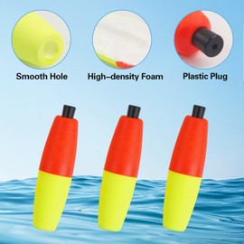 OROOTL Peg Floats Fishing Bobbers Catfish Rig Float Foam Cigar Fishing Float Bobbers Slip Fishing Cork Bobbers with Pipe Plug for Catfish Santee Rig Freshwater Saltwater Fishing