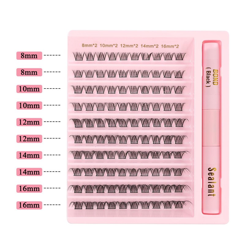Poiuyoiu Cluster Lashes Set D Curl Individual Eyelashes 8-16 mm