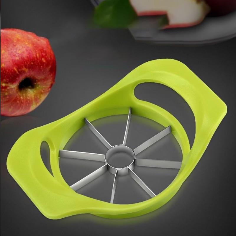 Apple Slicer and Corer, Stainless Steel Blades, Green Plastic Handle